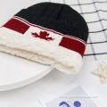 simple style fleece thick knitted hat
